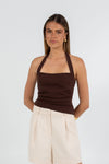 Rilee Halterneck Top - Chocolate