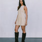 Blaire Mini Denim Dress - Sand