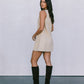 Blaire Mini Denim Dress - Sand