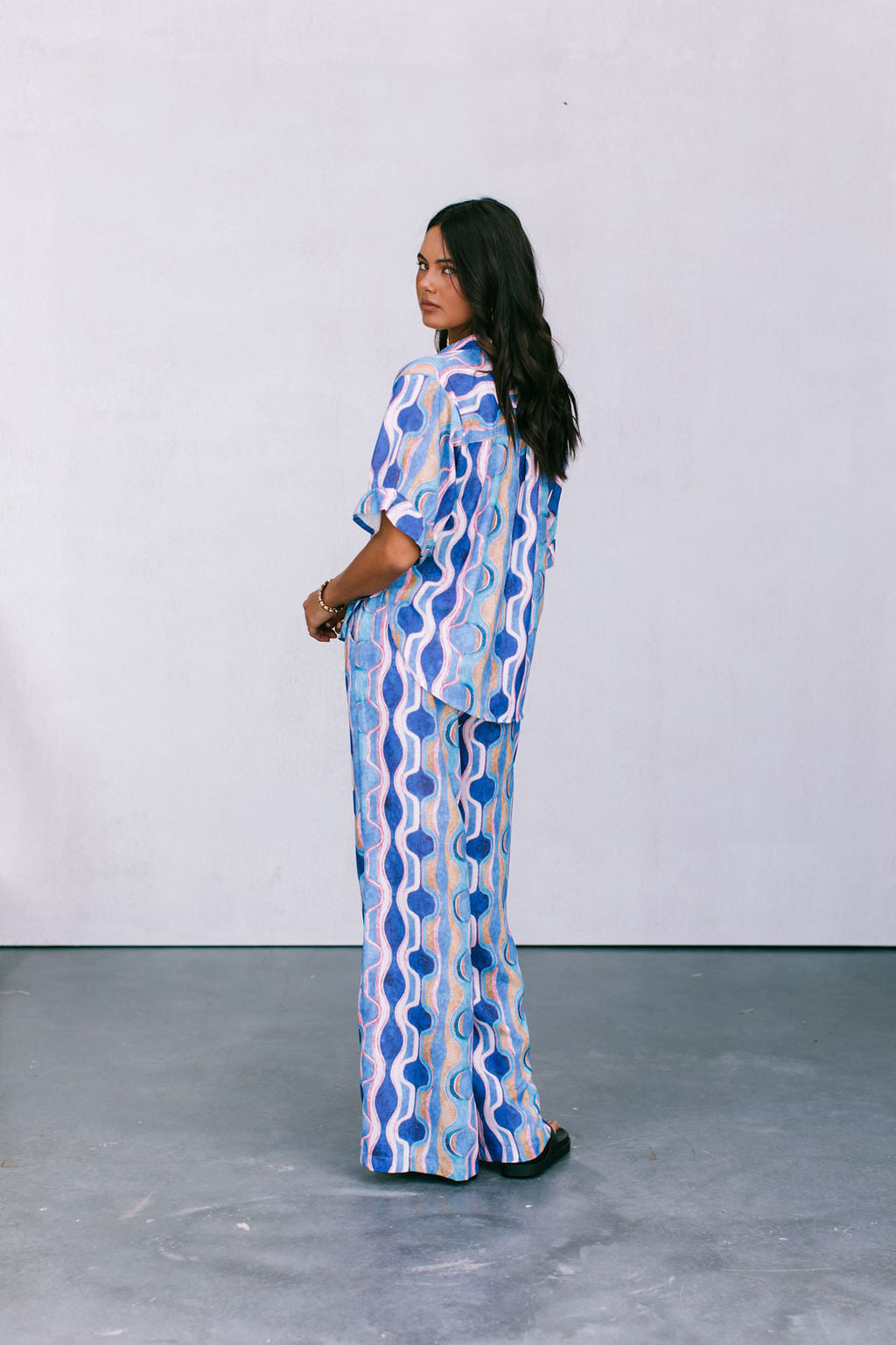 Santorini Pants Greece Print