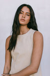 DISPATCH 07.05.25 - Blaire Mini Denim Dress - Sand