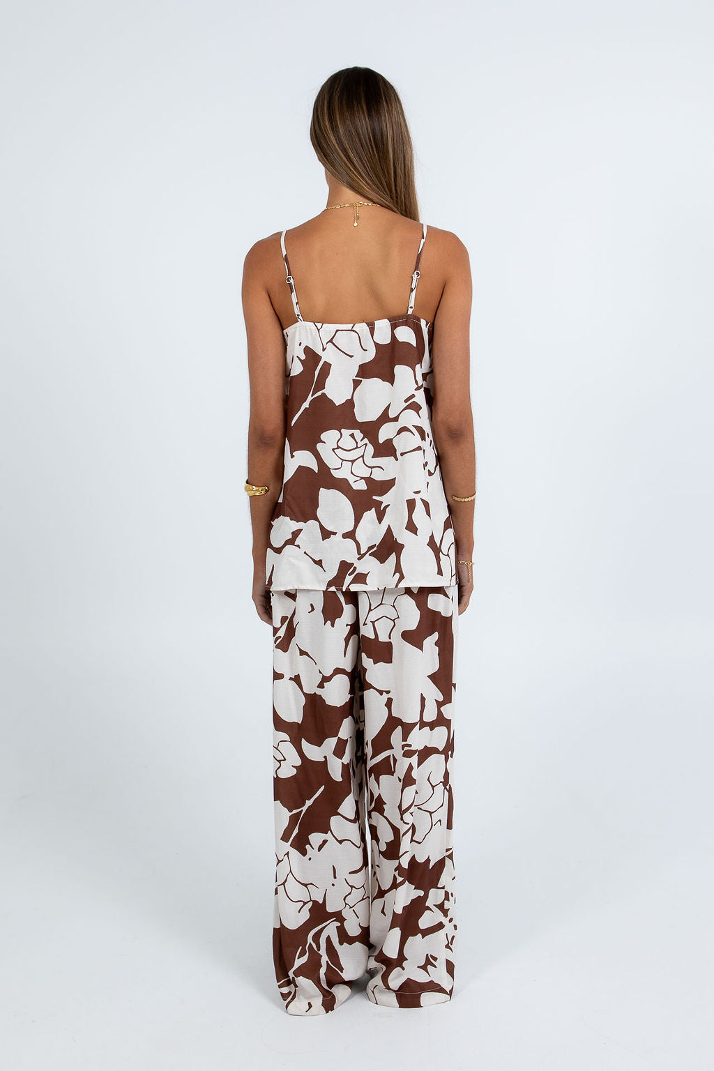 Aleppo Top - Chocolate Brown/Cream Floral Print