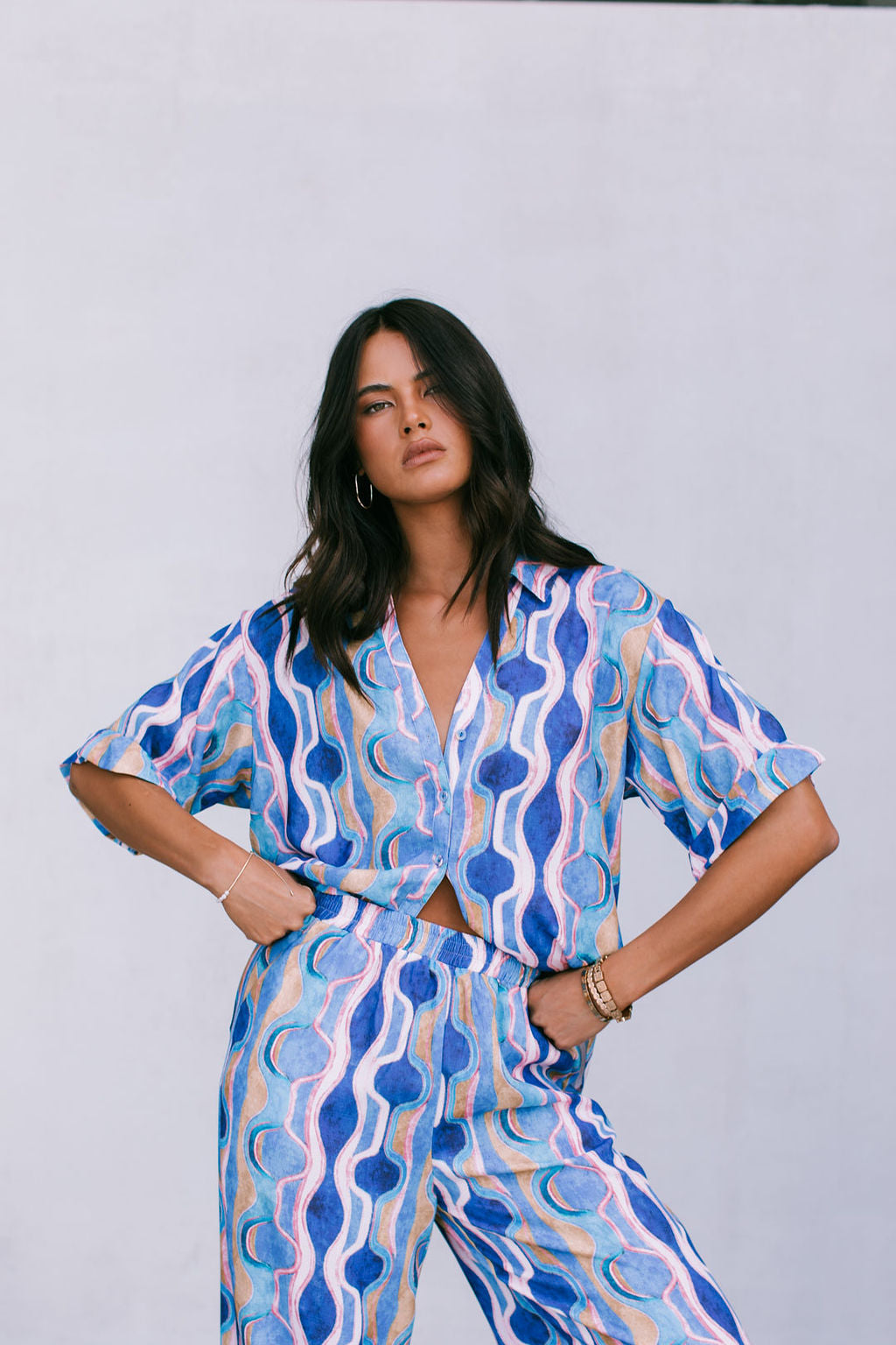 Santorini Pants Greece Print