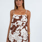 Aleppo Top - Chocolate Brown/Cream Floral Print
