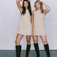 Blaire Mini Denim Dress - Sand