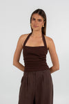 COMING SOON - Vivien Linen Pant - Chocolate Brown