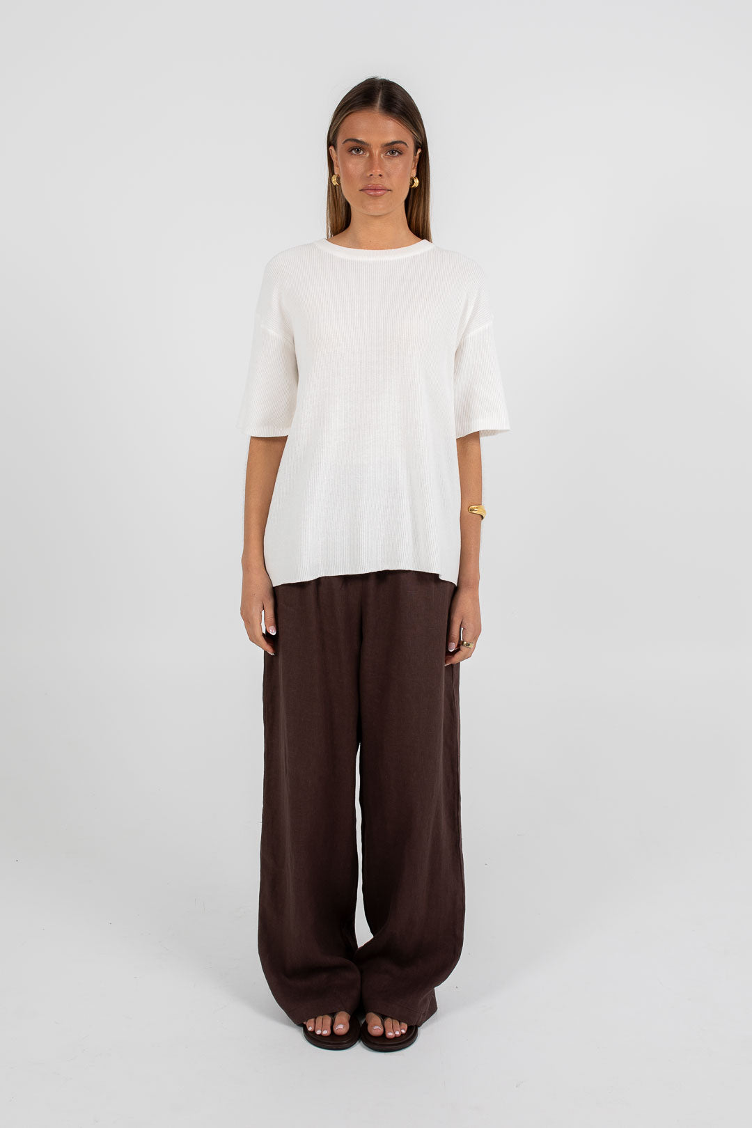 COMING SOON - Vivien Linen Pant - Chocolate Brown