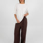 COMING SOON - Vivien Linen Pant - Chocolate Brown