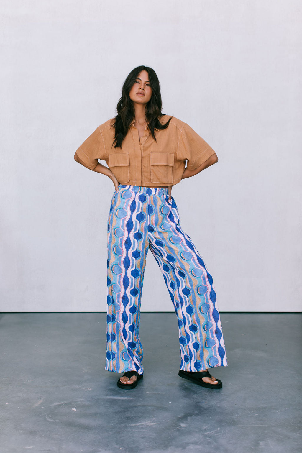 Santorini Pants Greece Print
