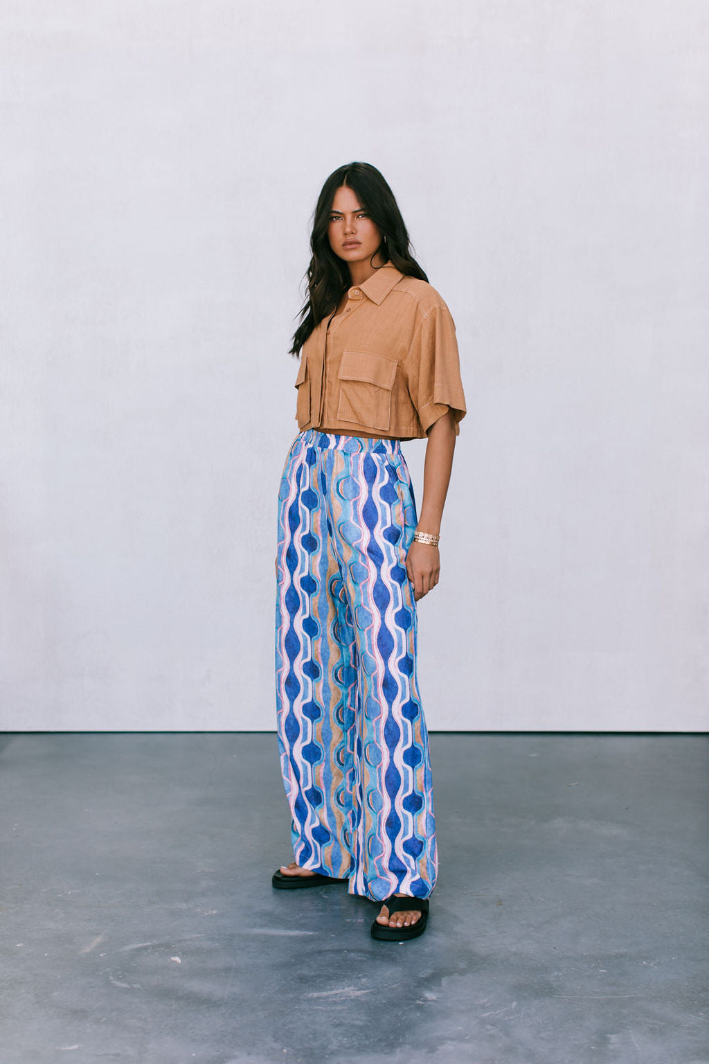 Santorini Pants Greece Print