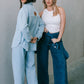 Janey Wide Leg Jeans - Light Wash Blue