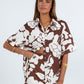 Petra Shirt - Chocolate Brown/Cream Floral Print