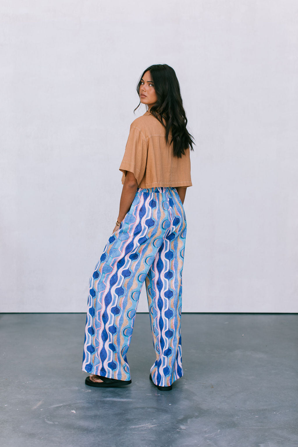 Santorini Pants - Greece Print