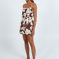 Ballie Short - Chocolate Brown/Cream Floral Print