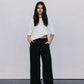 Fiah Relaxed Pants - Black/Cream Stripe
