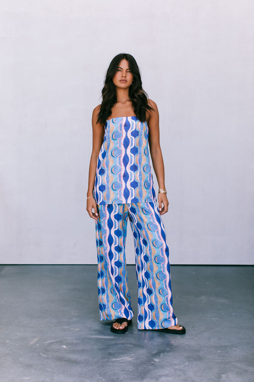 Santorini Pants - Greece Print