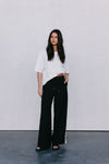 Fiah Relaxed Pants - Black/Cream Stripe