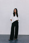 Fiah Relaxed Pants - Black/Cream Stripe