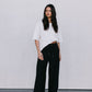 Fiah Relaxed Pants - Black/Cream Stripe