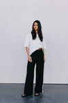 Fiah Relaxed Pants - Black/Cream Stripe
