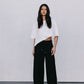 Fiah Relaxed Pants - Black/Cream Stripe