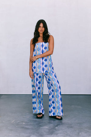 Santorini Pants - Greece Print