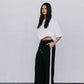 Fiah Relaxed Pants - Black/Cream Stripe