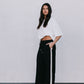 Fiah Relaxed Pants - Black/Cream Stripe