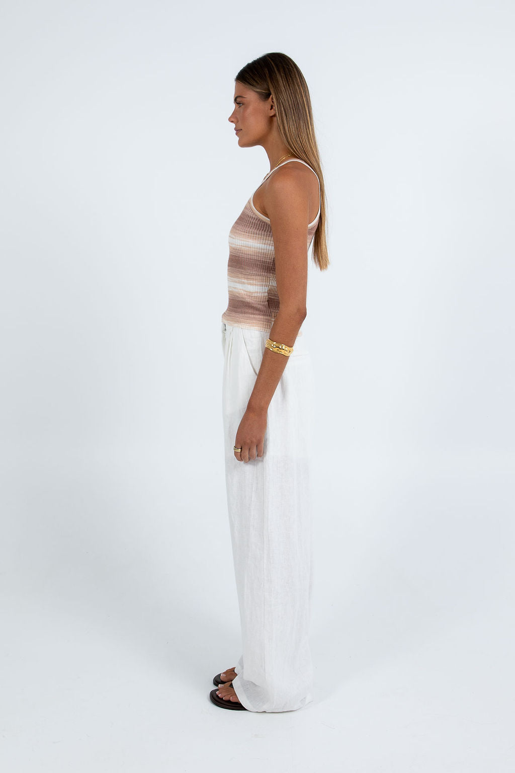 Vivien Linen Pant - White