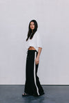 Fiah Relaxed Pants - Black/Cream Stripe