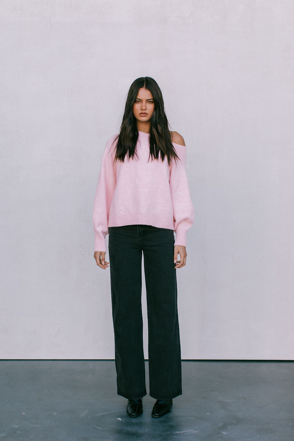 Omerson Knit Jumper Pink Marle