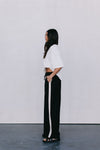 Fiah Relaxed Pants - Black/Cream Stripe