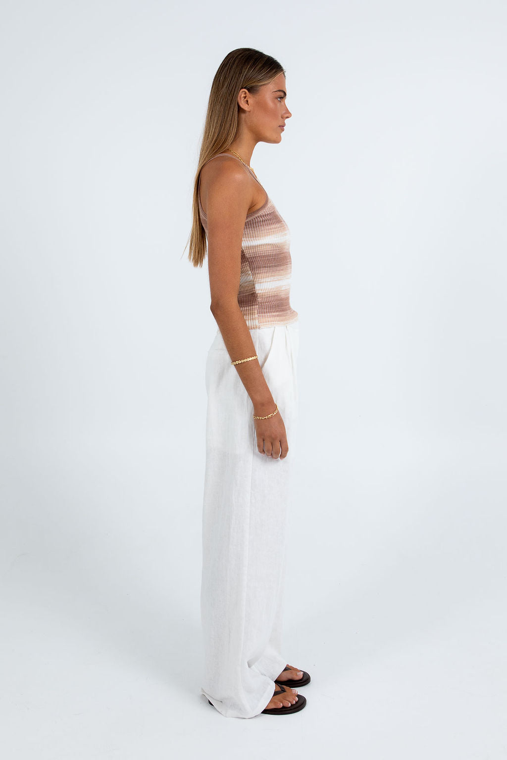 Vivien Linen Pant - White