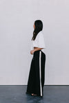 Fiah Relaxed Pants - Black/Cream Stripe