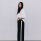 Fiah Relaxed Pants - Black/Cream Stripe