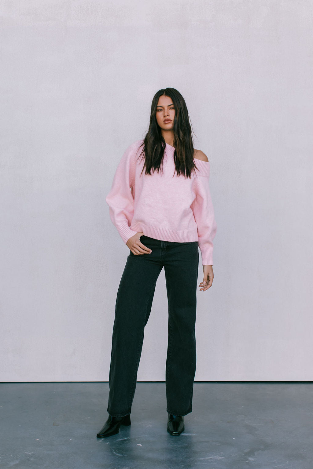 Omerson Knit Jumper Pink Marle