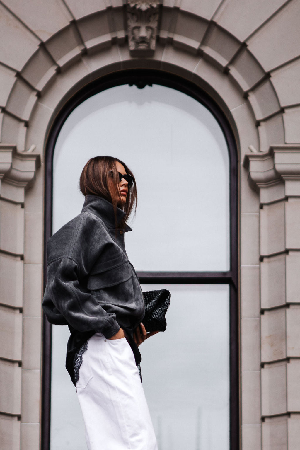 PRE ORDER Aliyah Bomber Jacket Charcoal