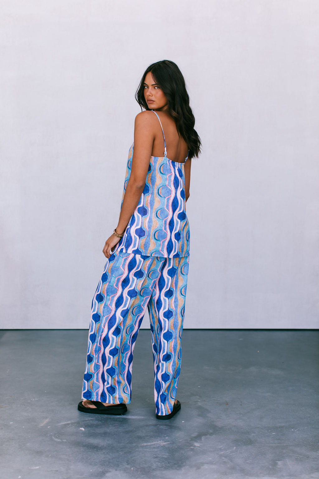 Santorini Pants Greece Print