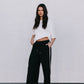 Fiah Relaxed Pants - Black/Cream Stripe