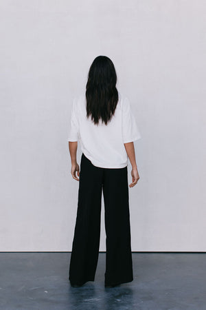 Fiah Relaxed Pants - Black/Cream Stripe