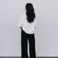 Fiah Relaxed Pants - Black/Cream Stripe