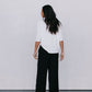 Fiah Relaxed Pants - Black/Cream Stripe
