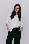 Fiah Relaxed Pants - Black/Cream Stripe