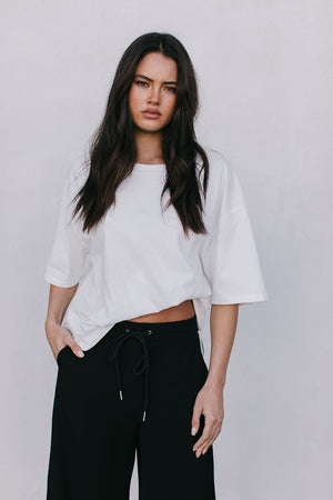 Fiah Relaxed Pants - Black/Cream Stripe
