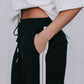 Fiah Relaxed Pants - Black/Cream Stripe