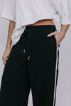 Fiah Relaxed Pants - Black/Cream Stripe