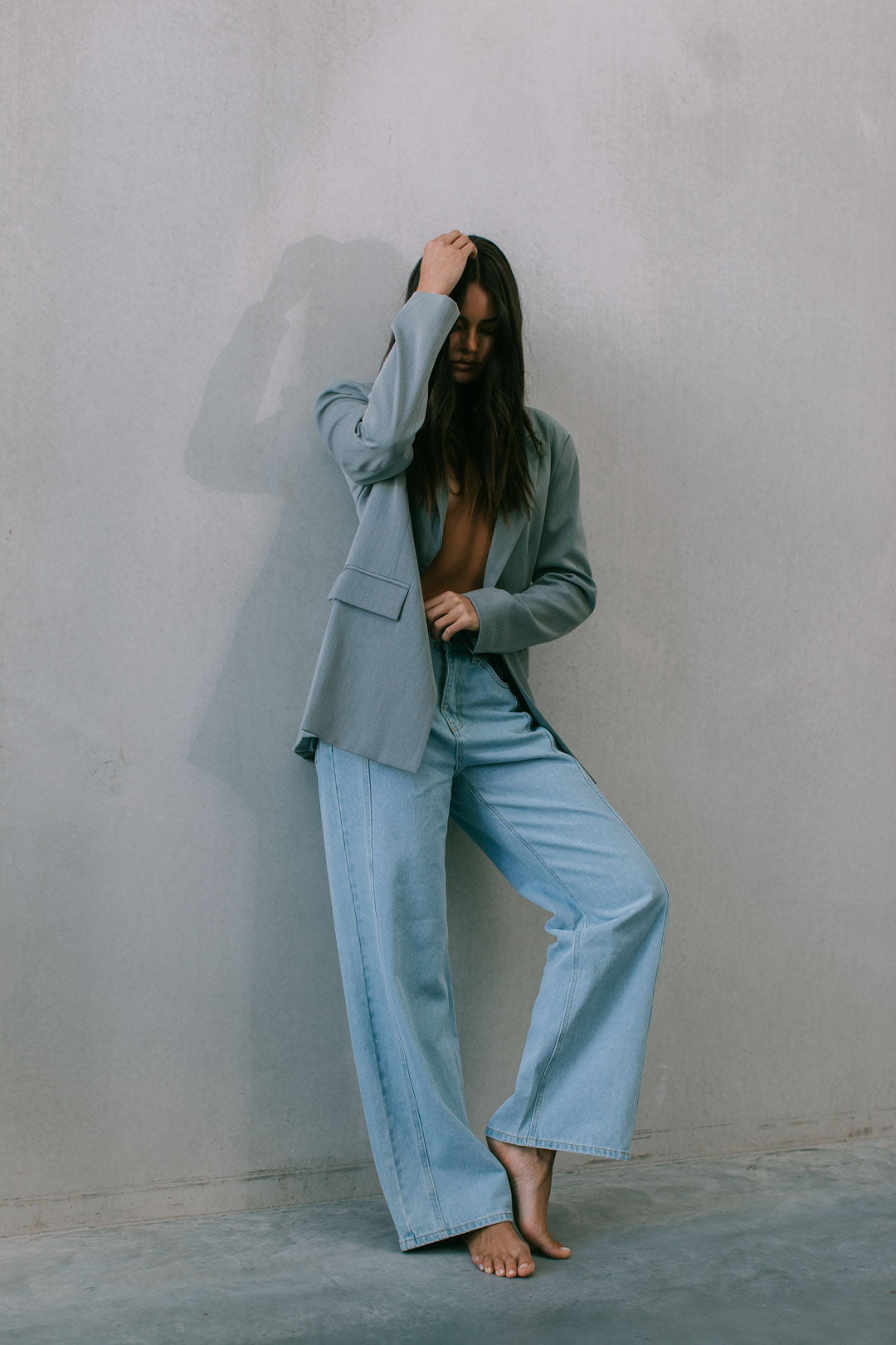 Janey Wide Leg Jeans - Light Wash Blue