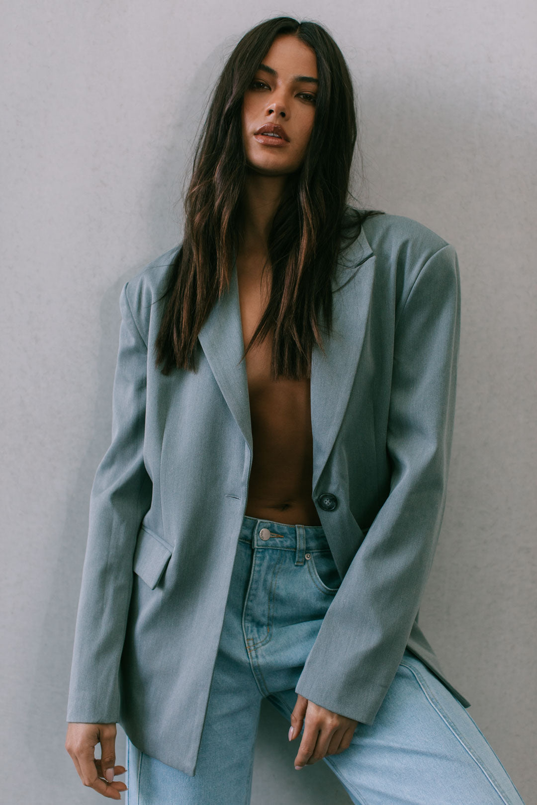 Janey Wide Leg Jeans - Light Wash Blue