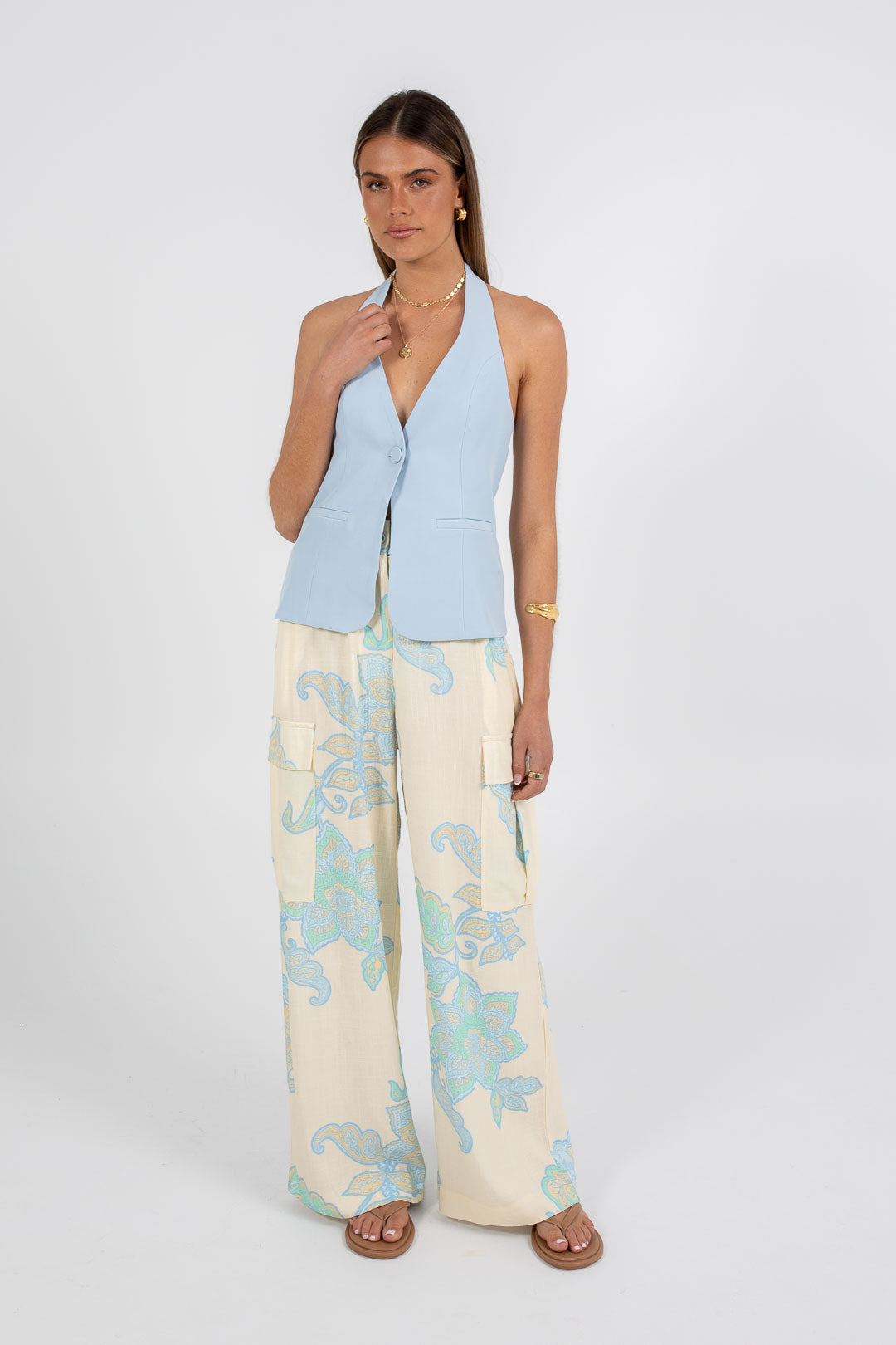 Oden Halter Top - Powder Blue