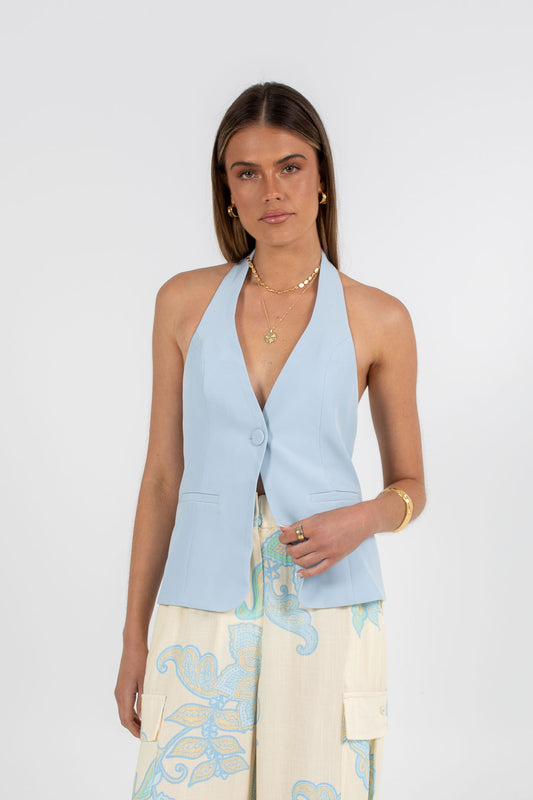 Oden Halter Top - Powder Blue
